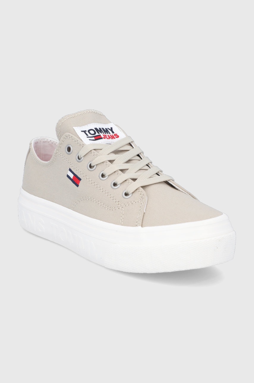 

Кеди Tommy Jeans жіночі колір бежевий