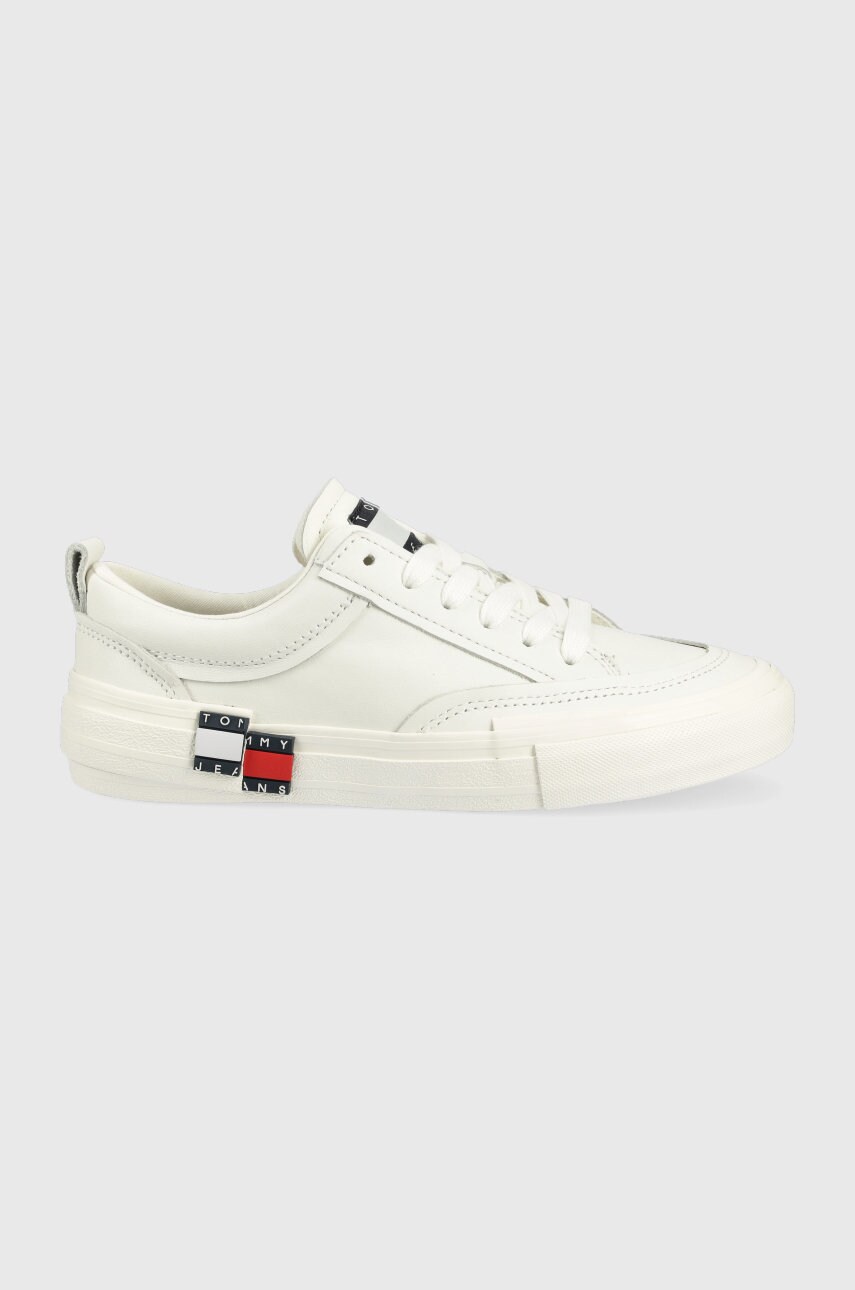 Tommy jeans tenisi de piele culoarea alb