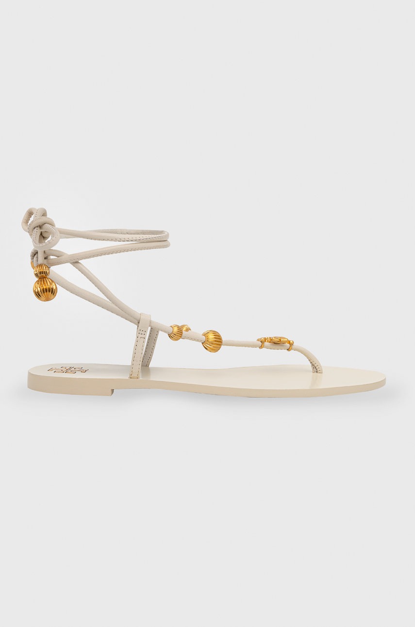 

Кожаные сандалии Tory Burch Capri женские цвет бежевый