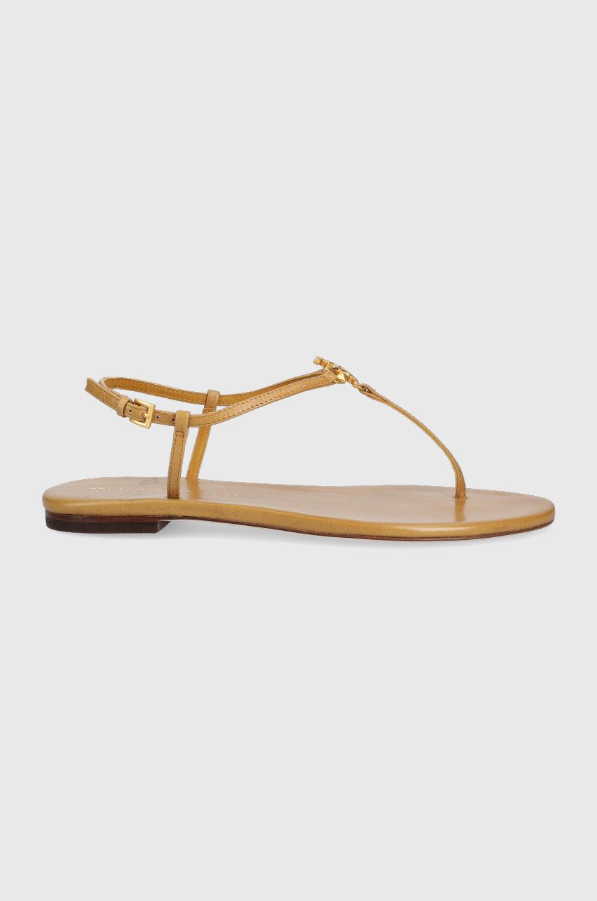 Tory Burch sandale de piele Capri femei, culoarea maro answear.ro