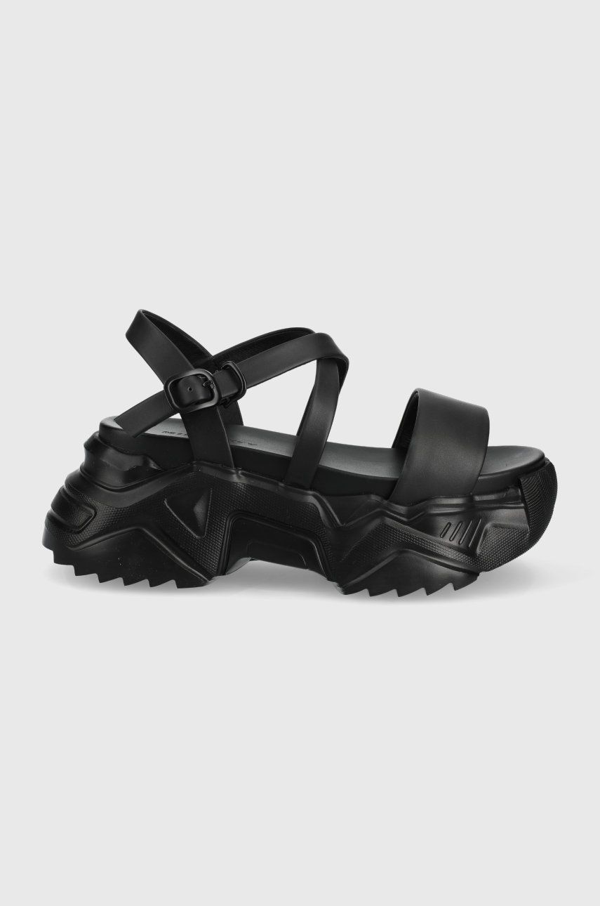 Miss Sixty sandale de piele femei, culoarea negru, cu platforma answear.ro