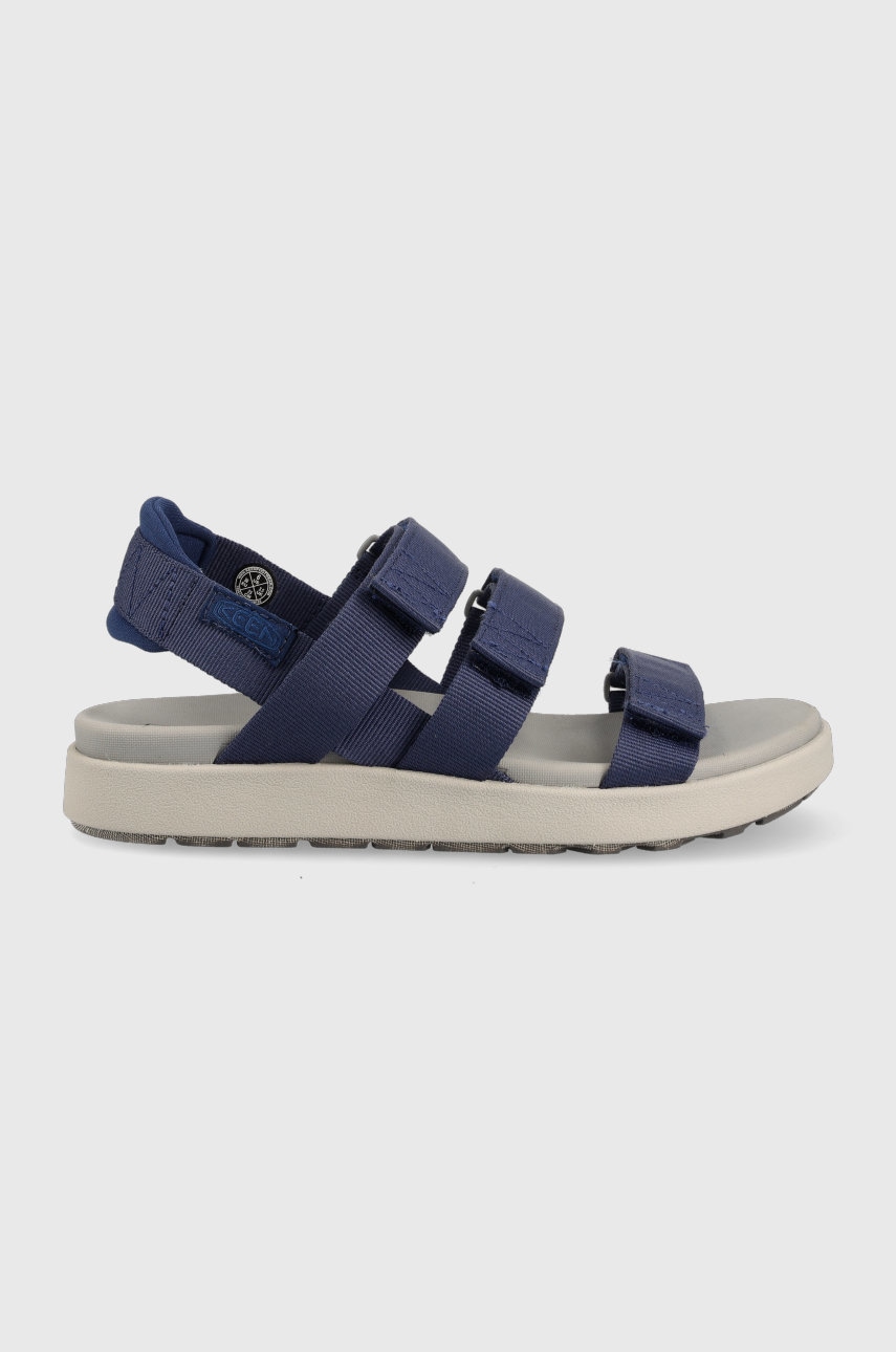 Keen Sandale Elle Strappy Femei, Culoarea Albastru Marin, Cu Platforma