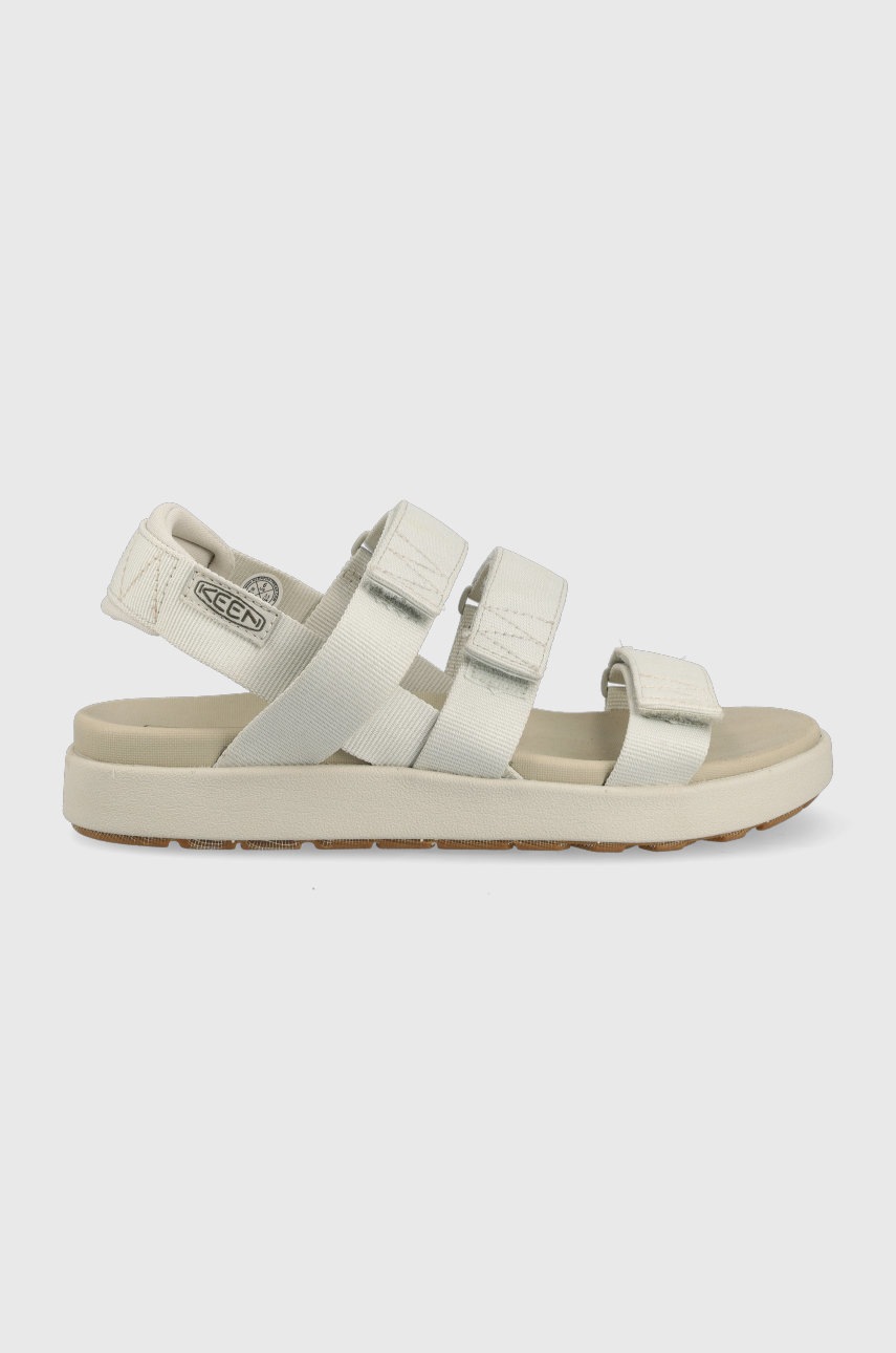 Keen sandale Elle Strappy femei, culoarea bej, cu platforma