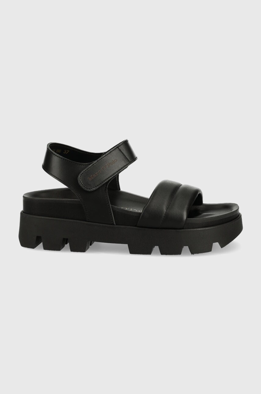 Marc o'polo sandale de piele nora femei, culoarea negru, cu platforma