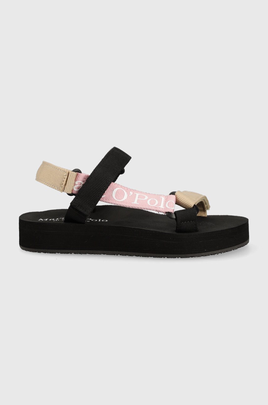 Marc o'polo sandale mikael femei, culoarea negru, cu platforma