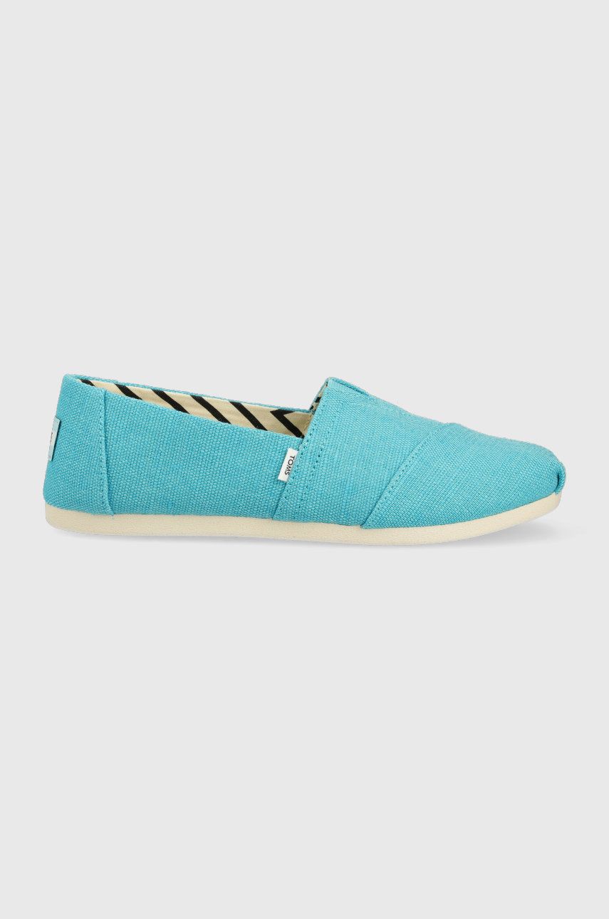 Levně Espadrilky Toms Alpargata tyrkysová barva