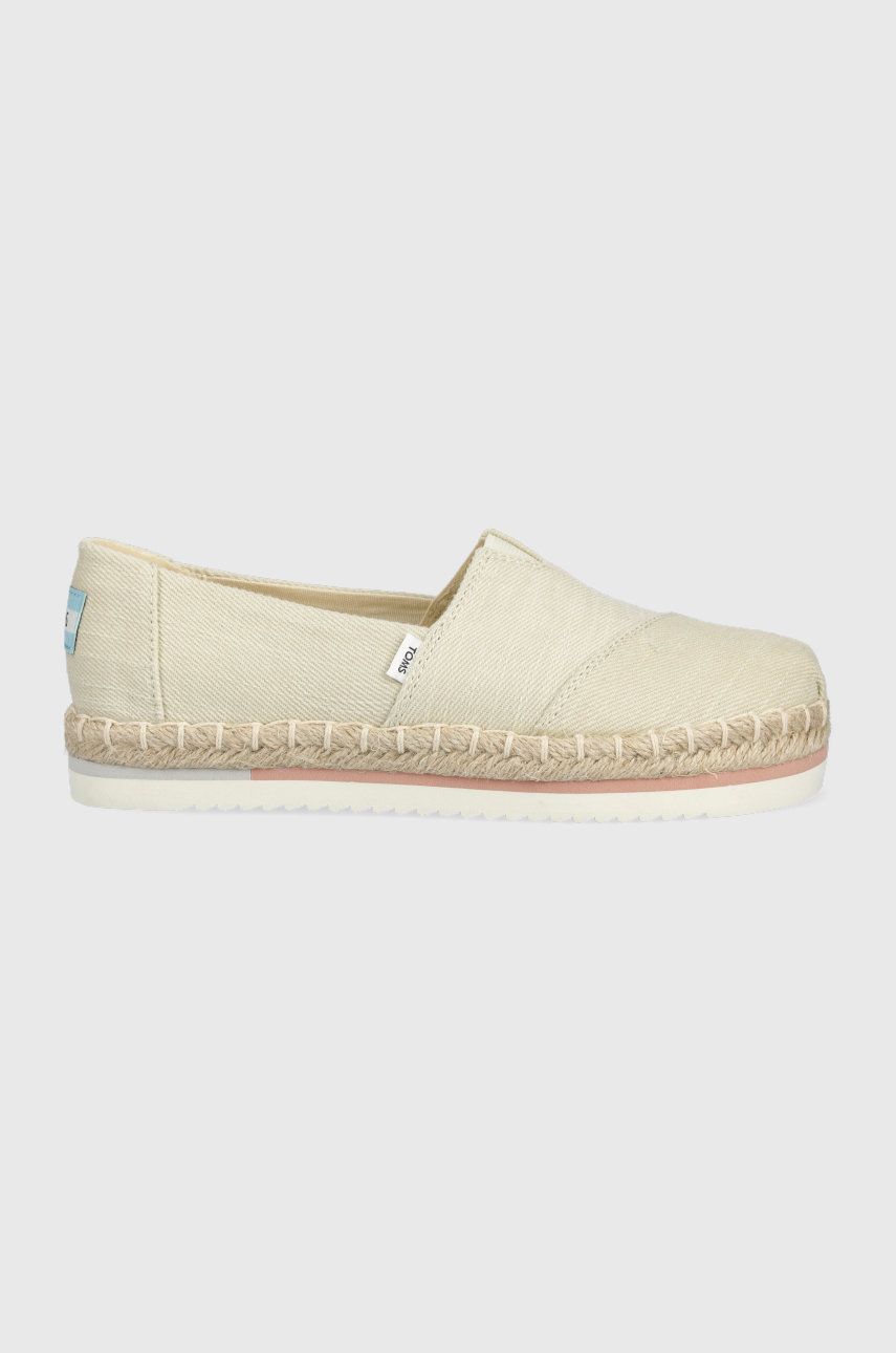 Levně Espadrilky Toms Alpargata Platform Rope béžová barva