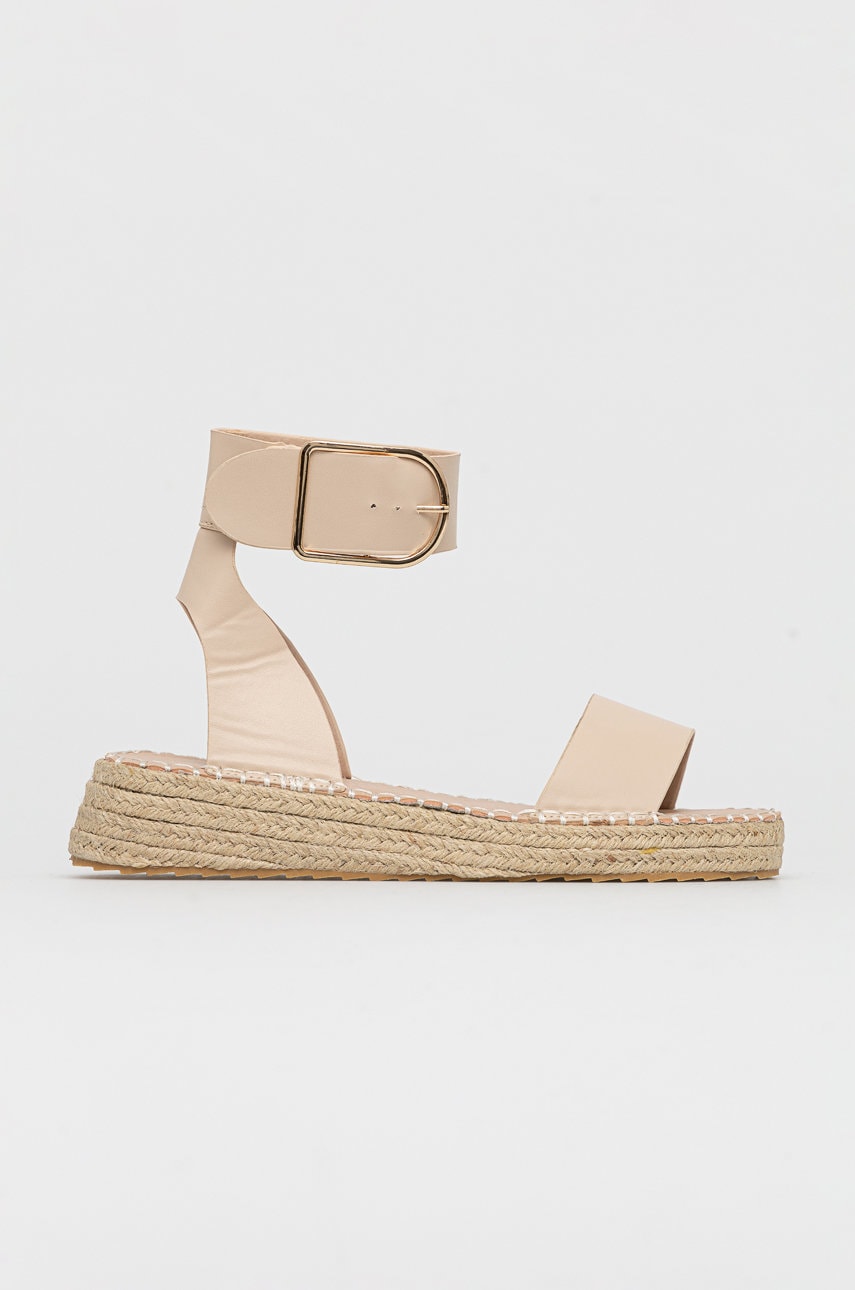 Truffle collection sandale lilo femei, culoarea bej, cu platforma