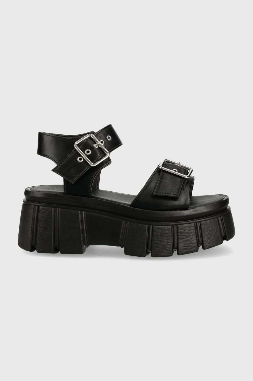 Truffle Collection sandale Lilu femei, culoarea negru, cu platforma