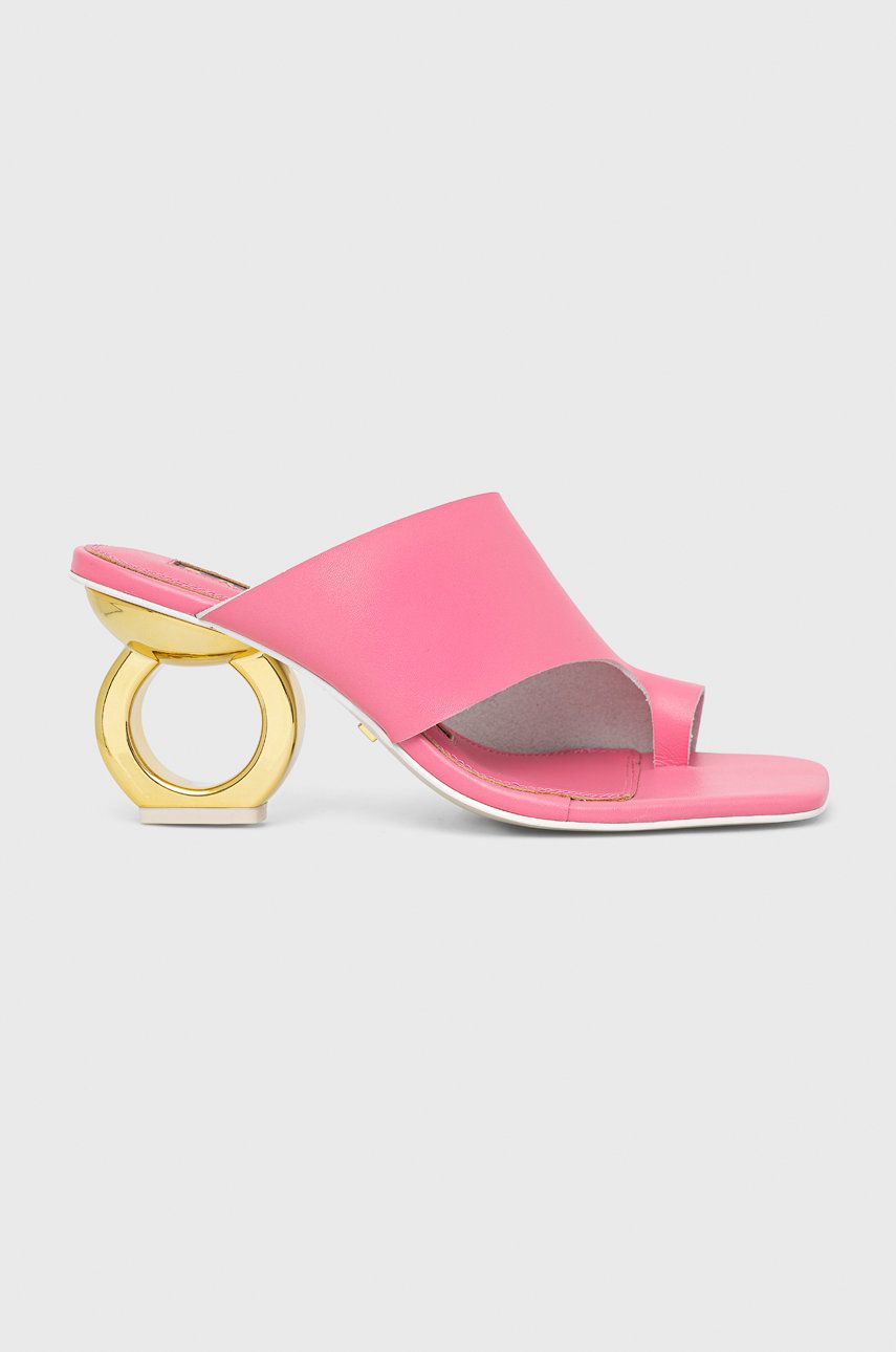 Kat Maconie slapi de piele Sigrid femei, culoarea roz, cu toc drept 2023 ❤️ Pret Super answear imagine noua 2022