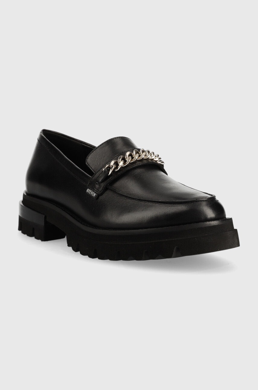 

Кожаные мокасины Steve Madden Bela Loafer женские цвет чёрный на плоском ходу