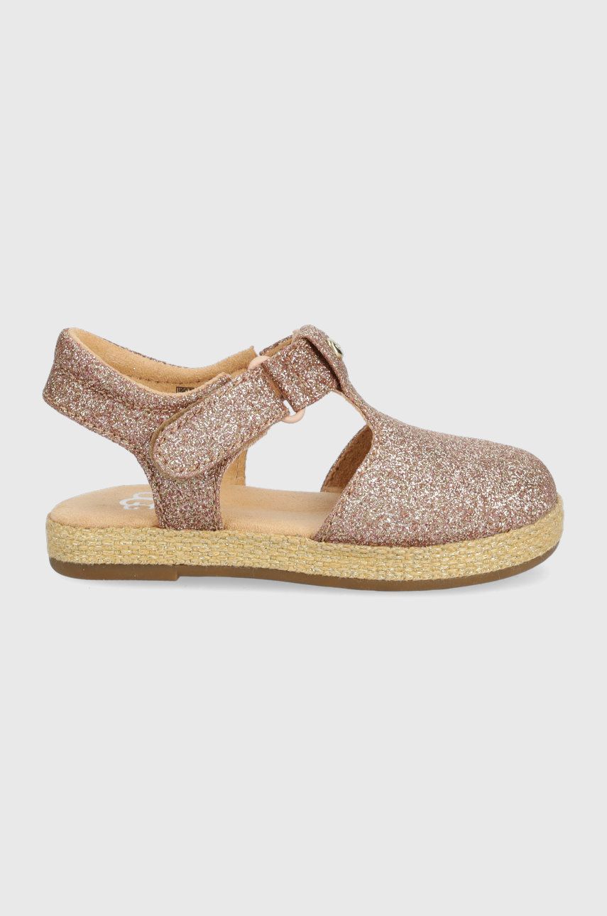 Dětské sandály UGG Emmery zlatá barva - zlatá -  Svršek: Umělá hmota Vnitřek: Textilní mat