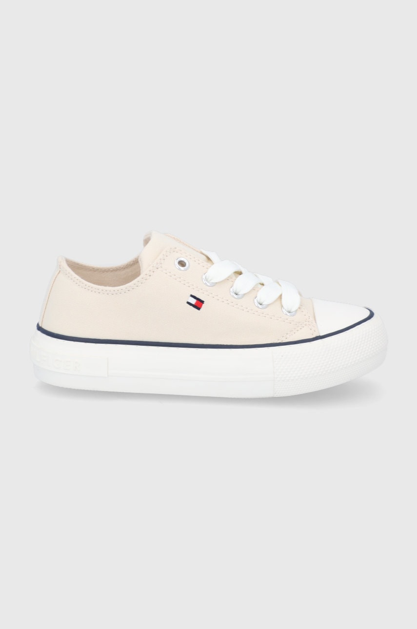 Детские кеды Tommy Hilfiger цвет бежевый Детские кеды Tommy Hilfiger цвет бежевый