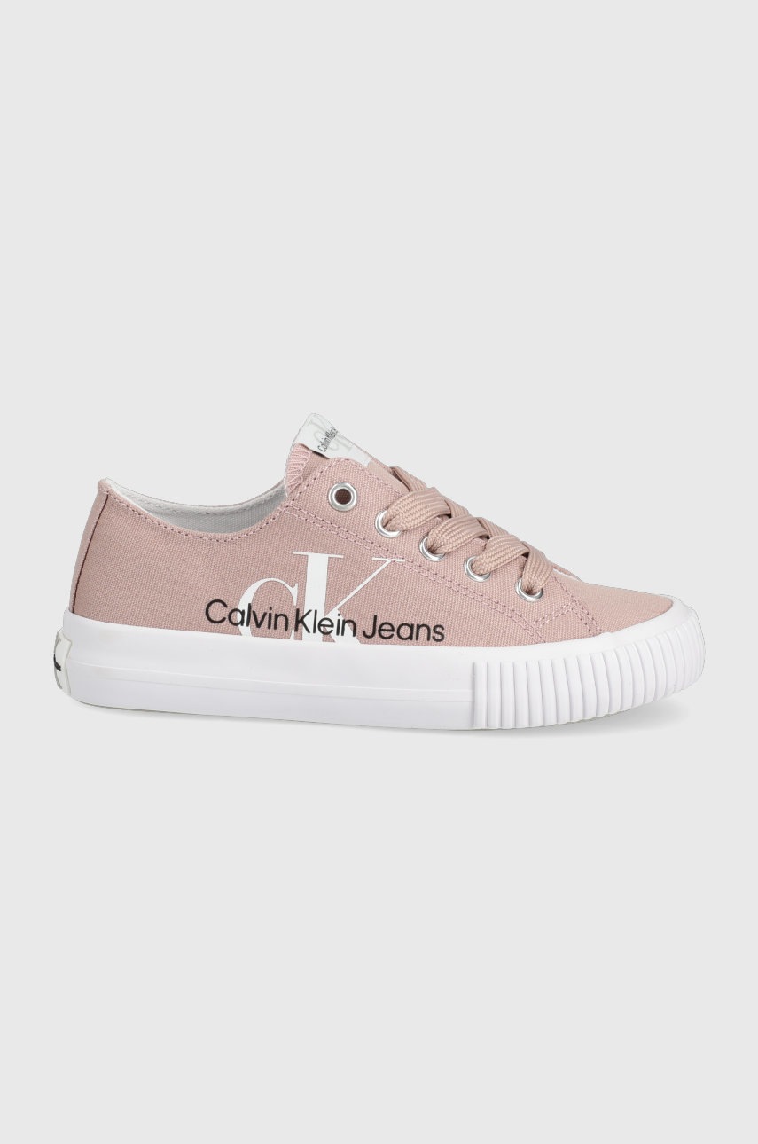 

Детски ниски кецове Calvin Klein Jeans в розово, Розов