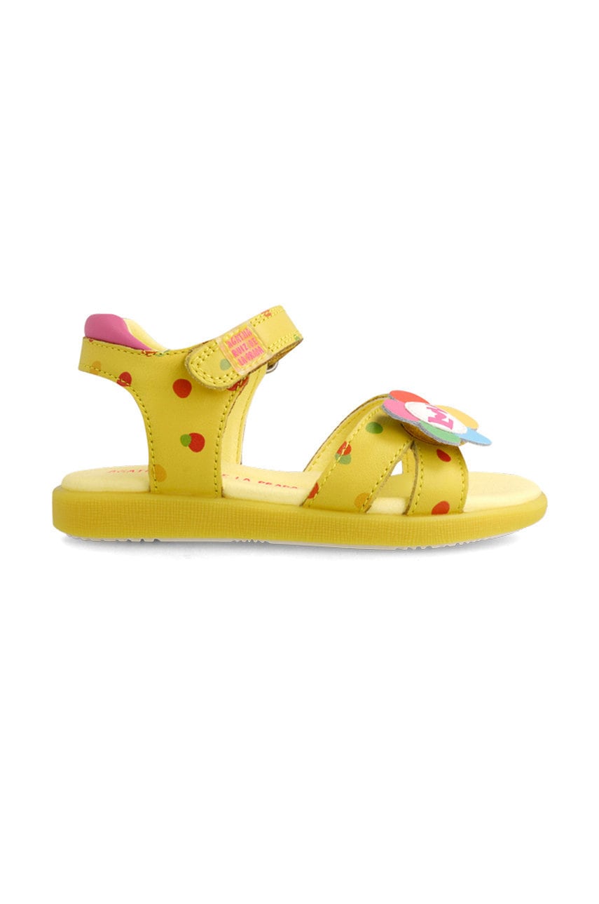 Agatha Ruiz de la Prada sandale din piele pentru copii culoarea galben