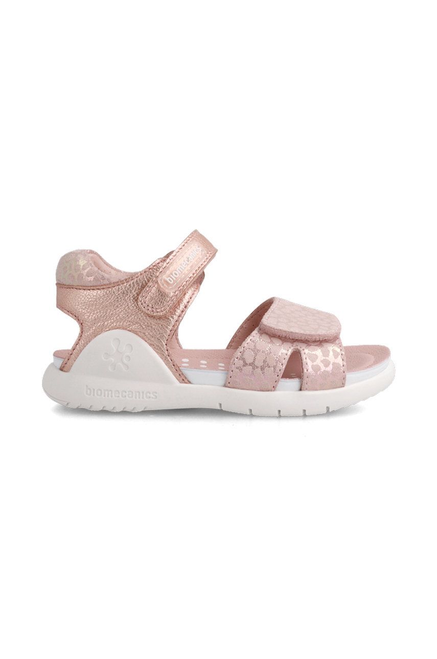 Biomecanics sandale din piele pentru copii culoarea roz answear.ro