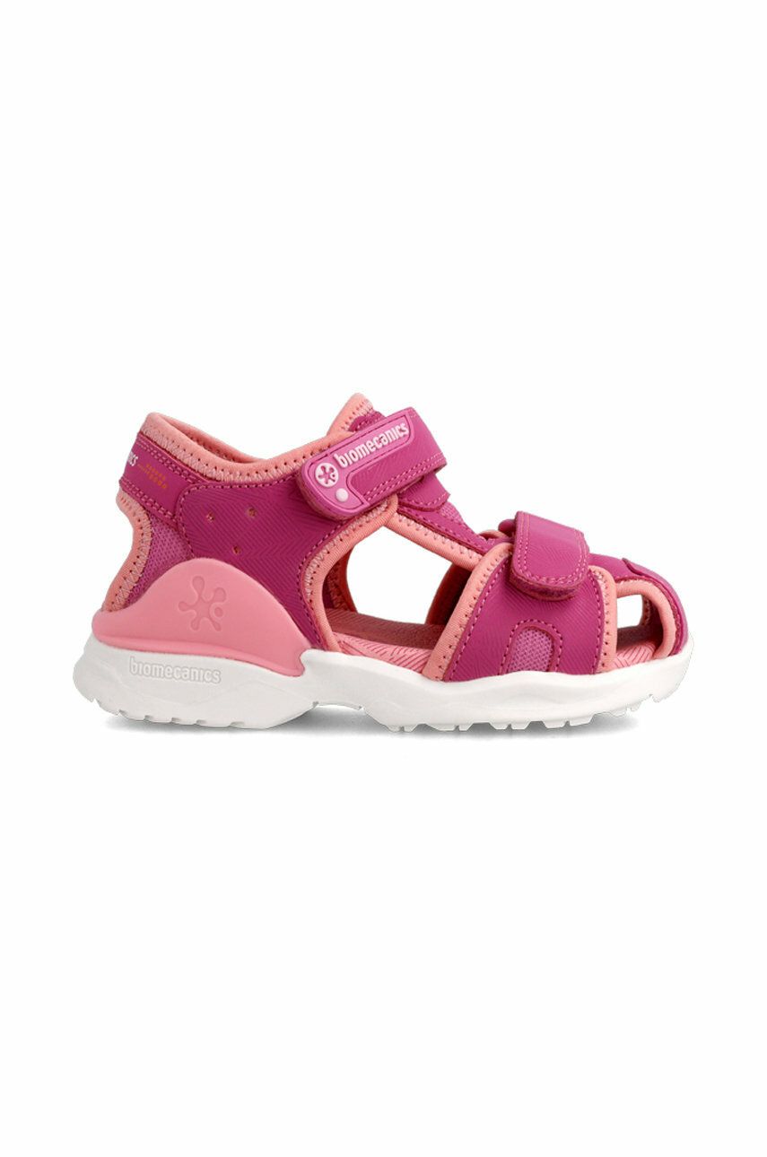E-shop Kožené sandály Biomecanics růžová barva