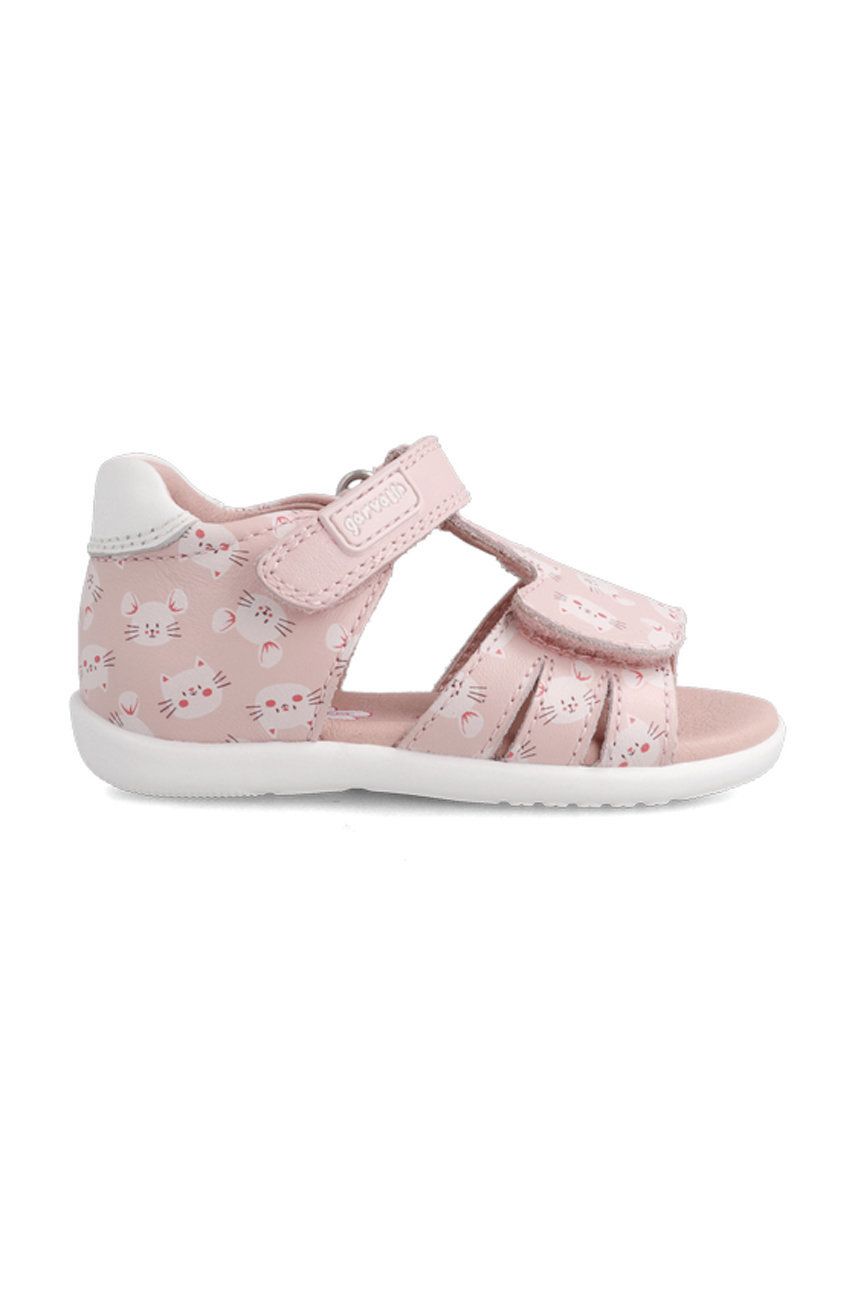 Dětské kožené sandály Garvalin růžová barva - růžová -  Svršek: Přírodní kůže Vnitřek: Tex