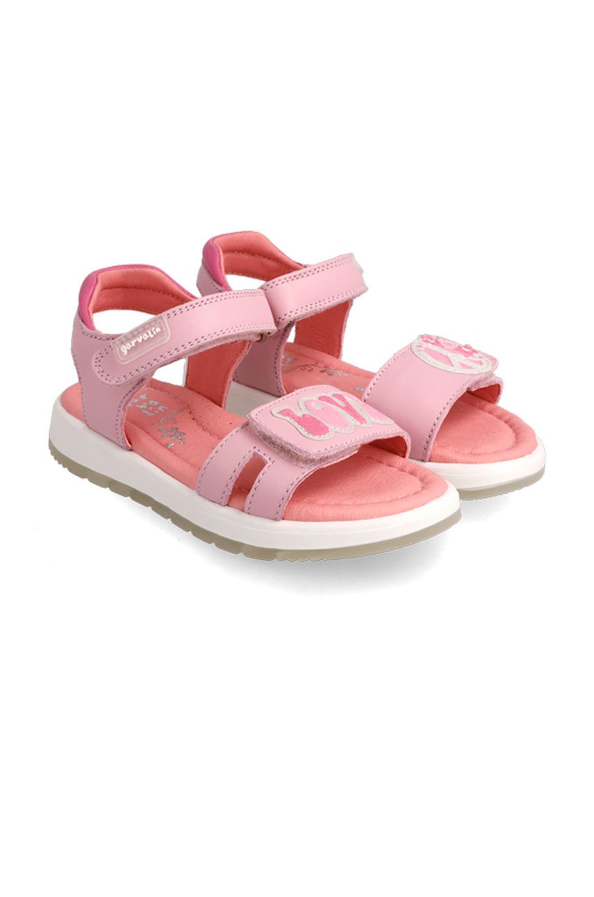 

Дитячі шкіряні сандалі Garvalin колір рожевий