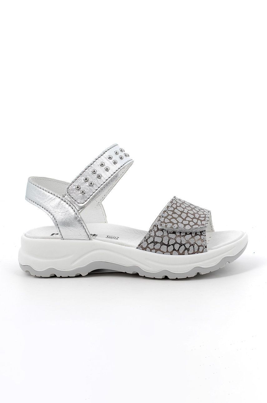 Дитячі шкіряні сандалі Primigi колір срібний