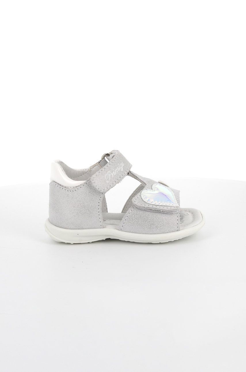 Primigi sandale din piele intoarsa pentru copii culoarea argintiu