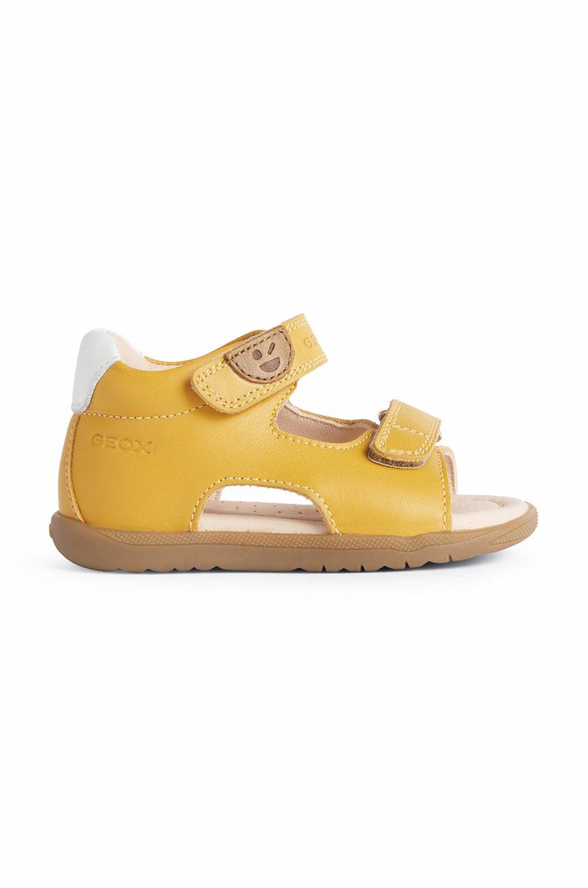 Dětské kožené sandály Geox žlutá barva - žlutá -  Svršek: Přírodní kůže Vnitřek: Přírodní 