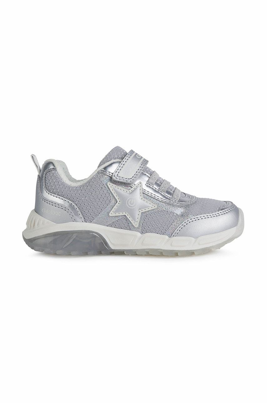 Dětské boty Geox stříbrná barva - stříbrná -  Svršek: Umělá hmota