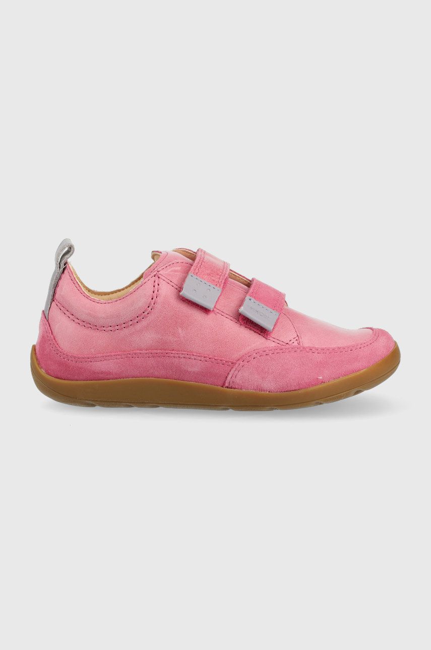 Geox sneakers de piele întoarsă pentru copii culoarea roz