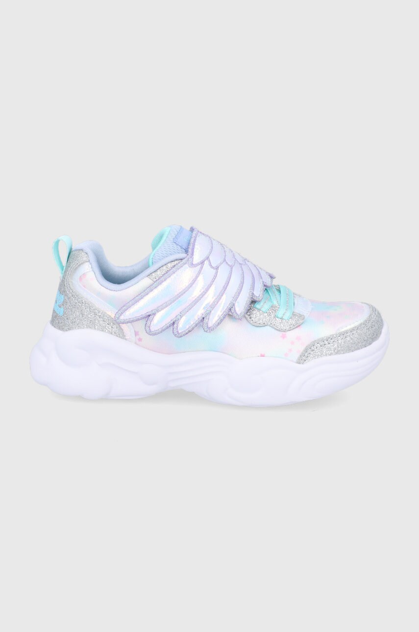 Skechers pantofi copii culoarea argintiu