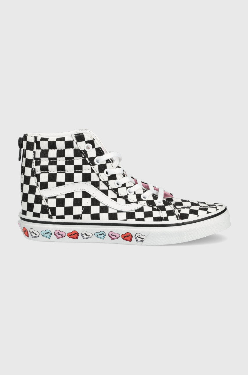 

Детски високи кецове Vans в черно, Черен