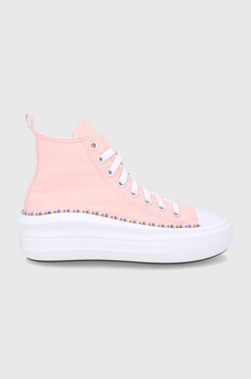 

Детски високи кецове Converse в розово, Розов