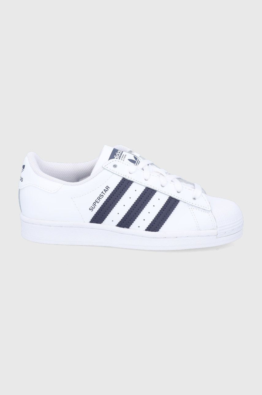 Adidas Originals Buty skórzane dziecięce Superstar kolor biały