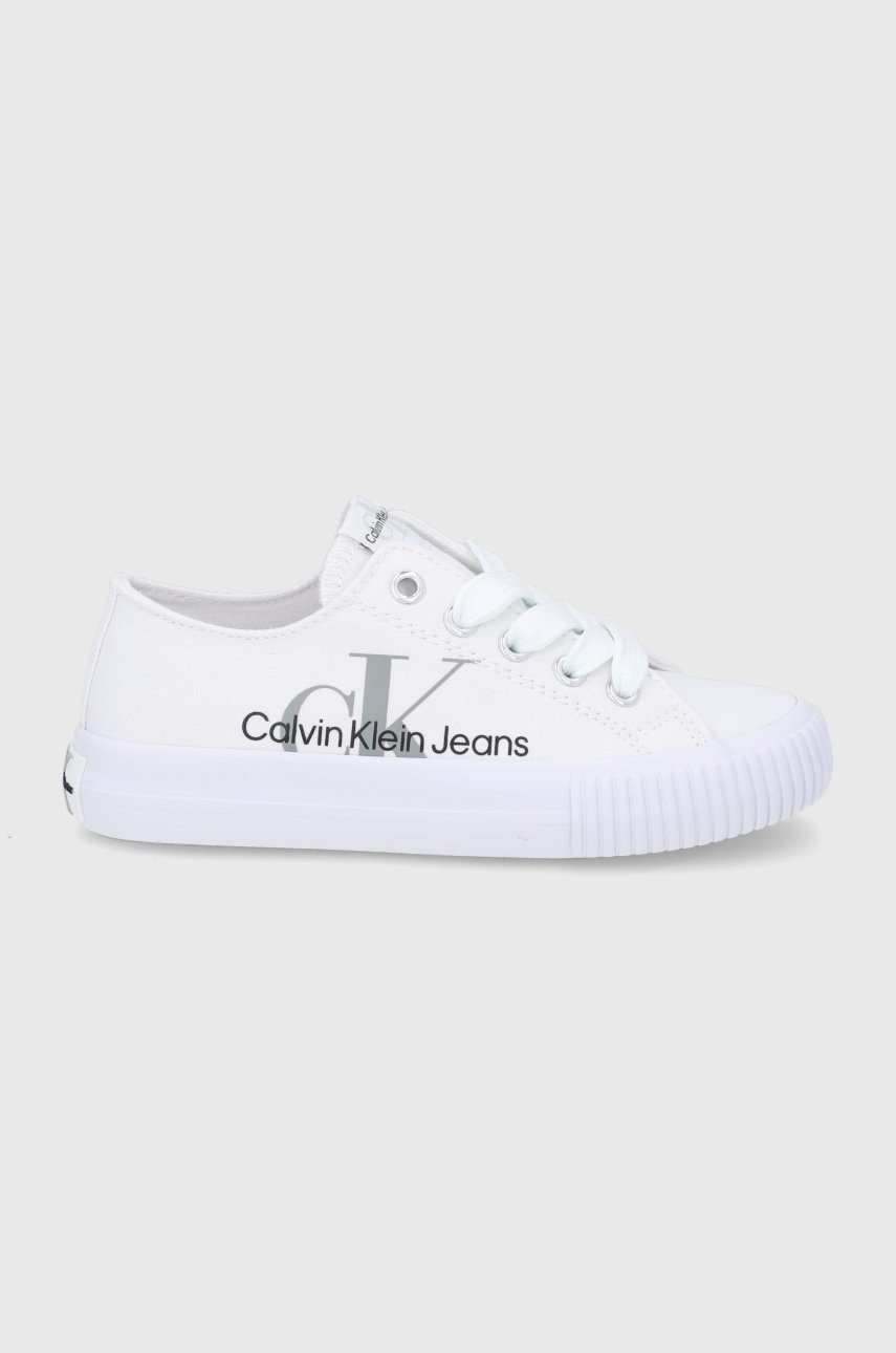 

Детски ниски кецове Calvin Klein Jeans в бяло, Бял