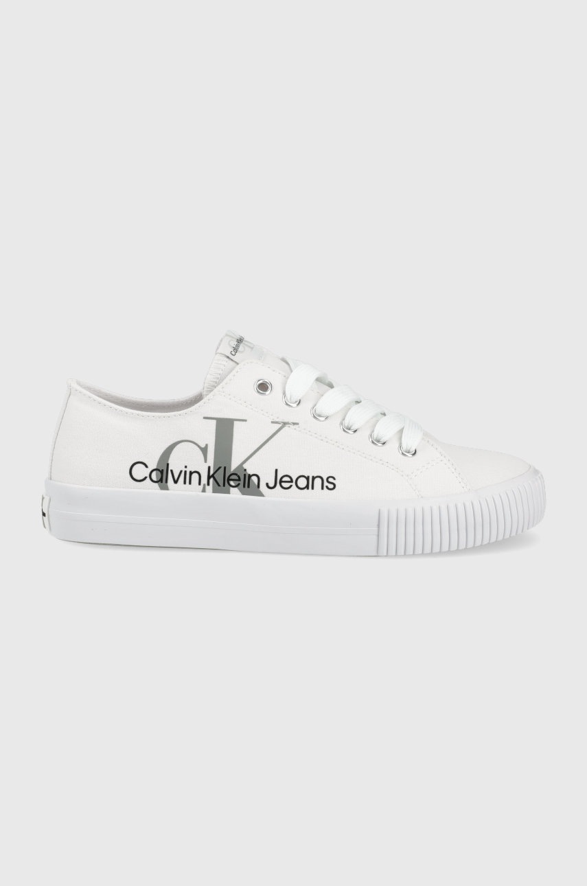 

Детски ниски кецове Calvin Klein Jeans в бяло, Бял
