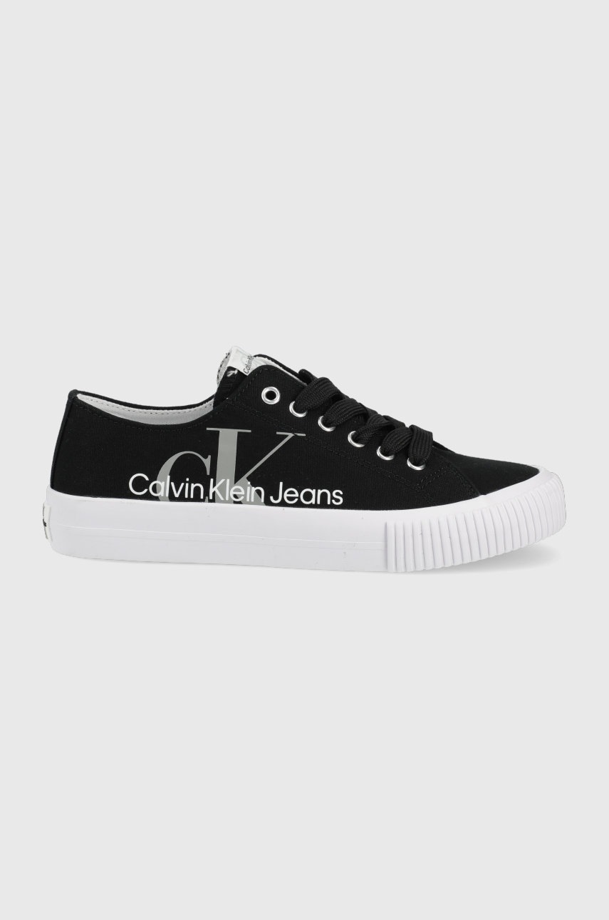 

Детски ниски кецове Calvin Klein Jeans в черно, Черен