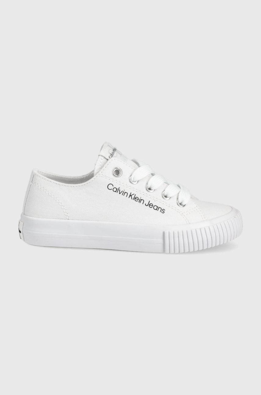 

Детски ниски кецове Calvin Klein Jeans в бяло, Бял