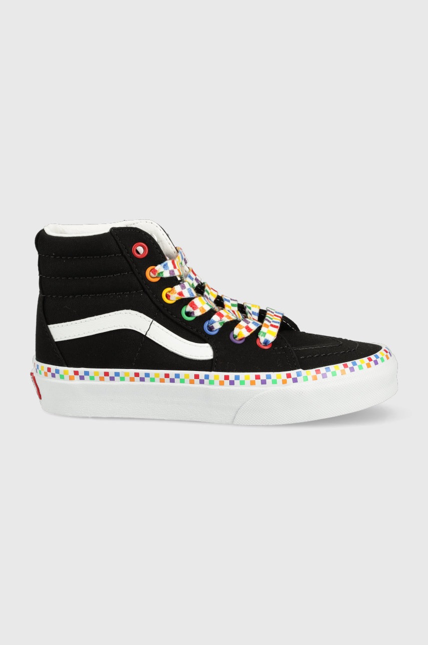 

Детски високи кецове Vans в черно, Черен