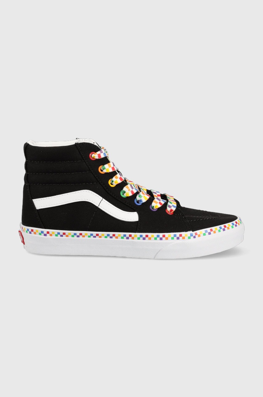 

Детски високи кецове Vans в черно, Черен