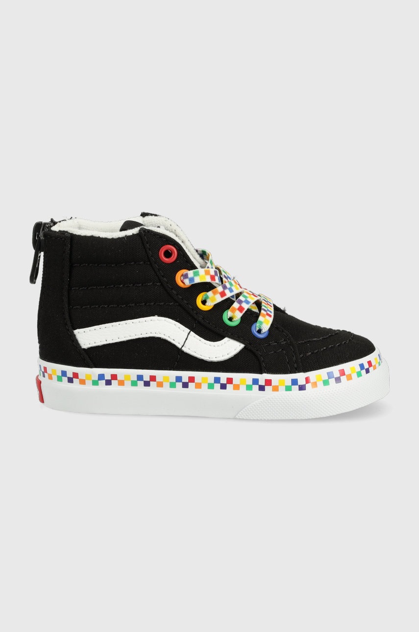 

Детски високи кецове Vans в черно, Черен
