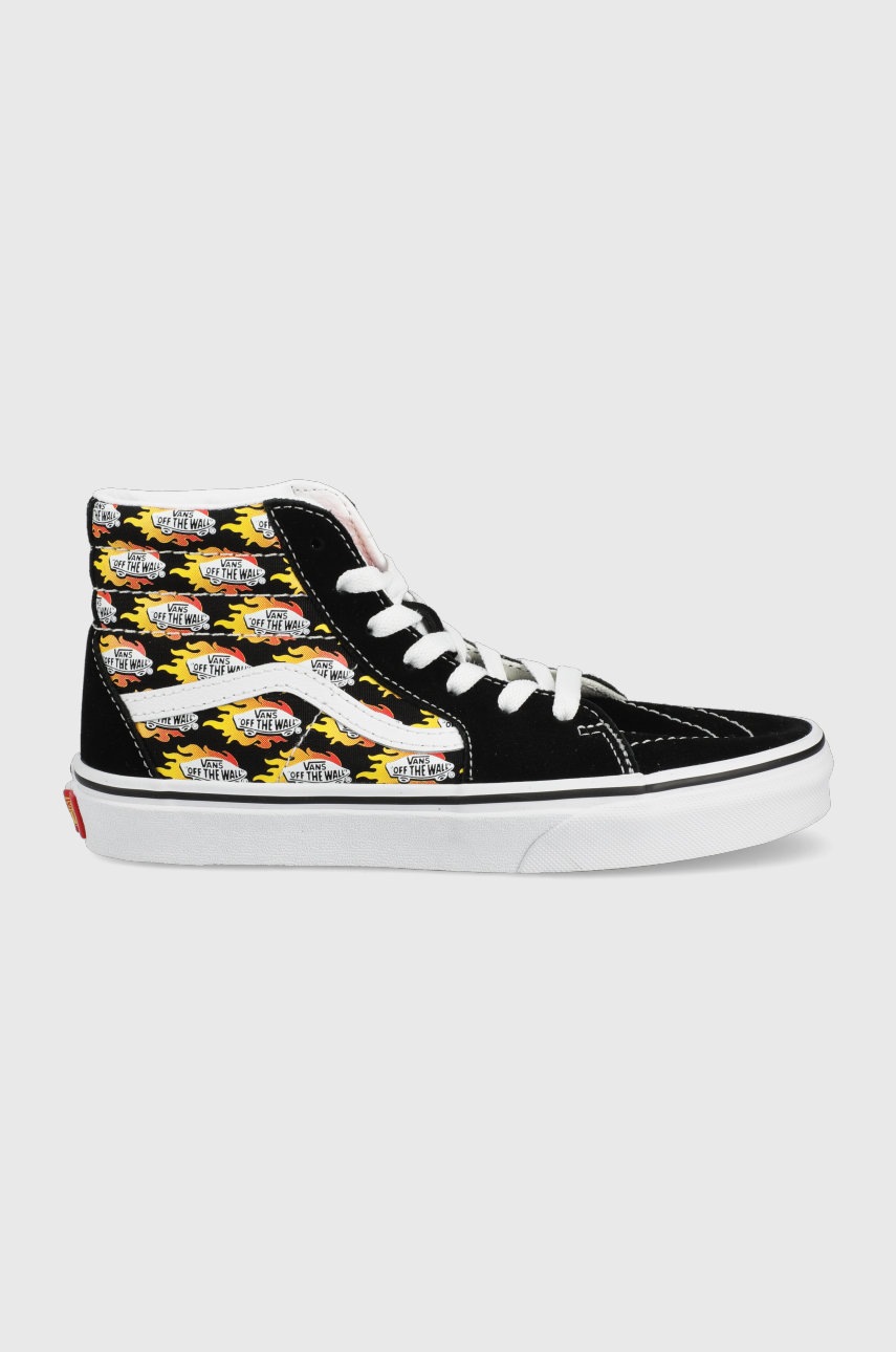 

Детски високи кецове Vans в черно, Черен