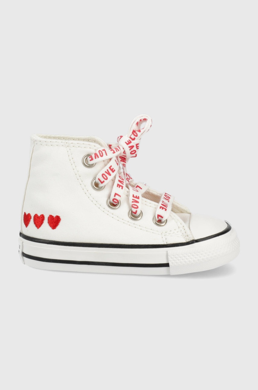 

Детски високи кецове Converse в бяло, Бял