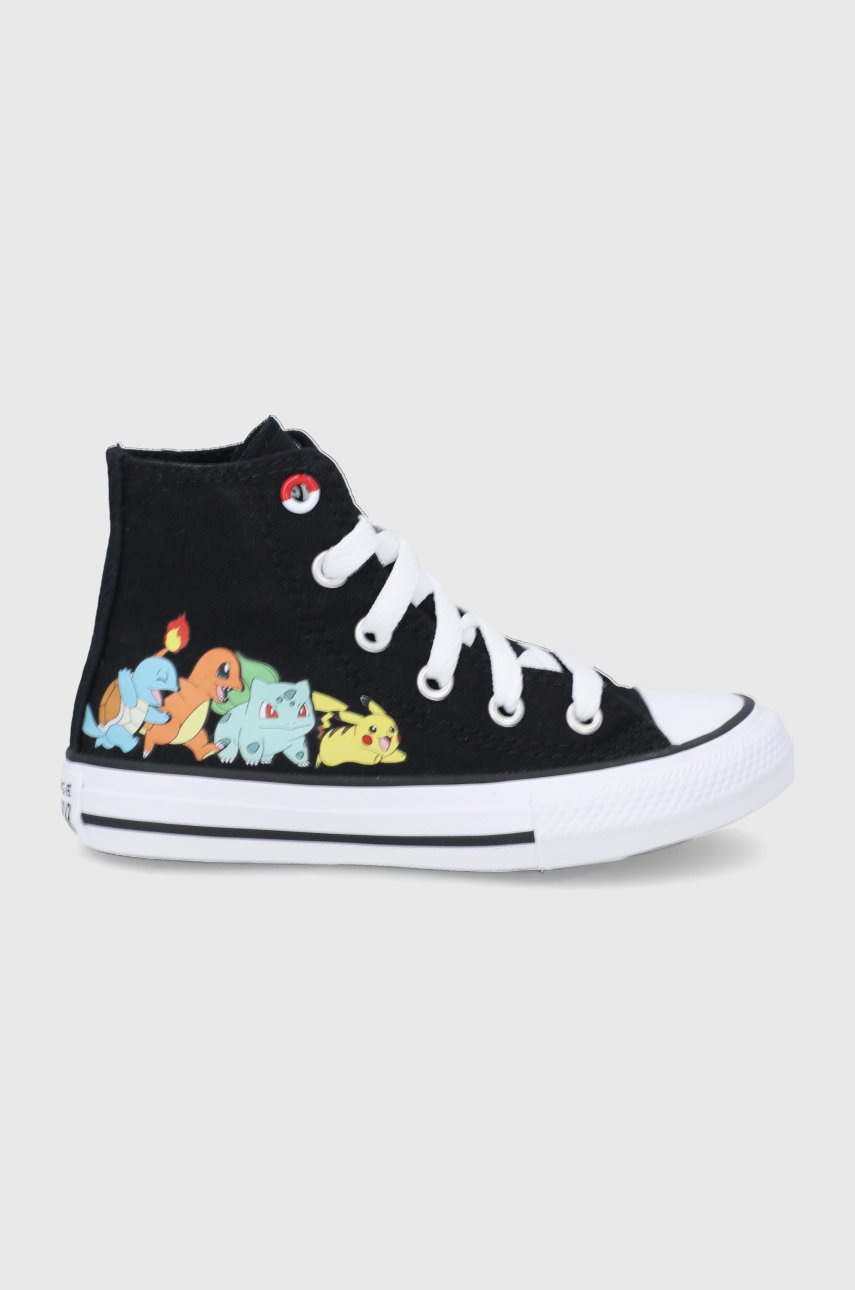 

Детски високи кецове Converse в черно, Черен
