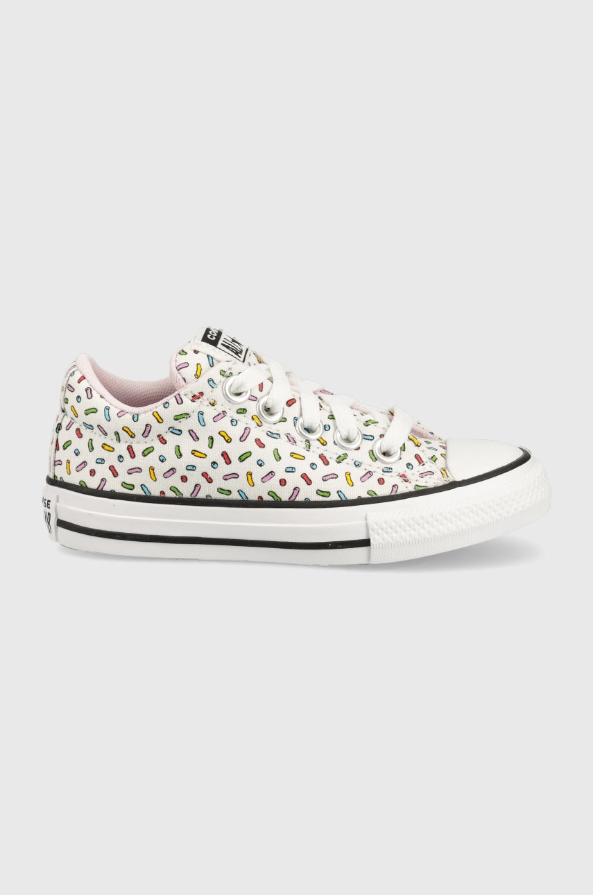 Converse tenisi copii chuck taylor all star street sprinkled culoarea alb