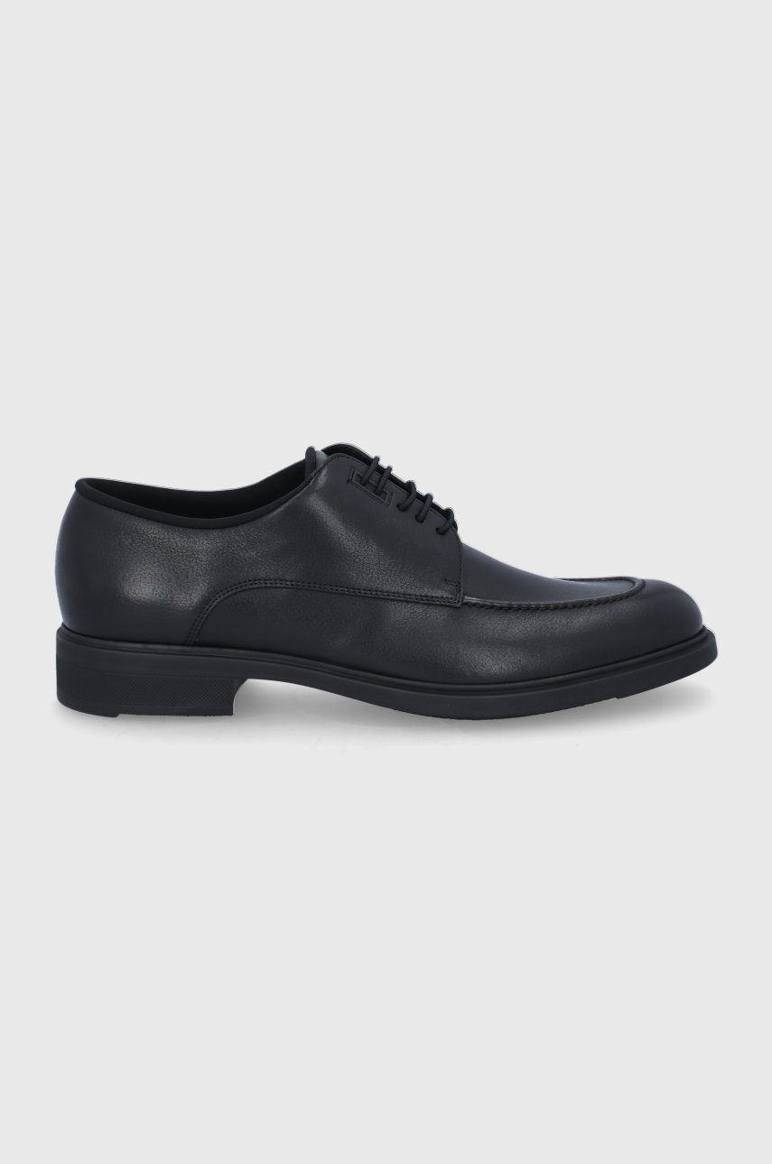 Boss Pantofi de piele bărbați, culoarea negru answear.ro