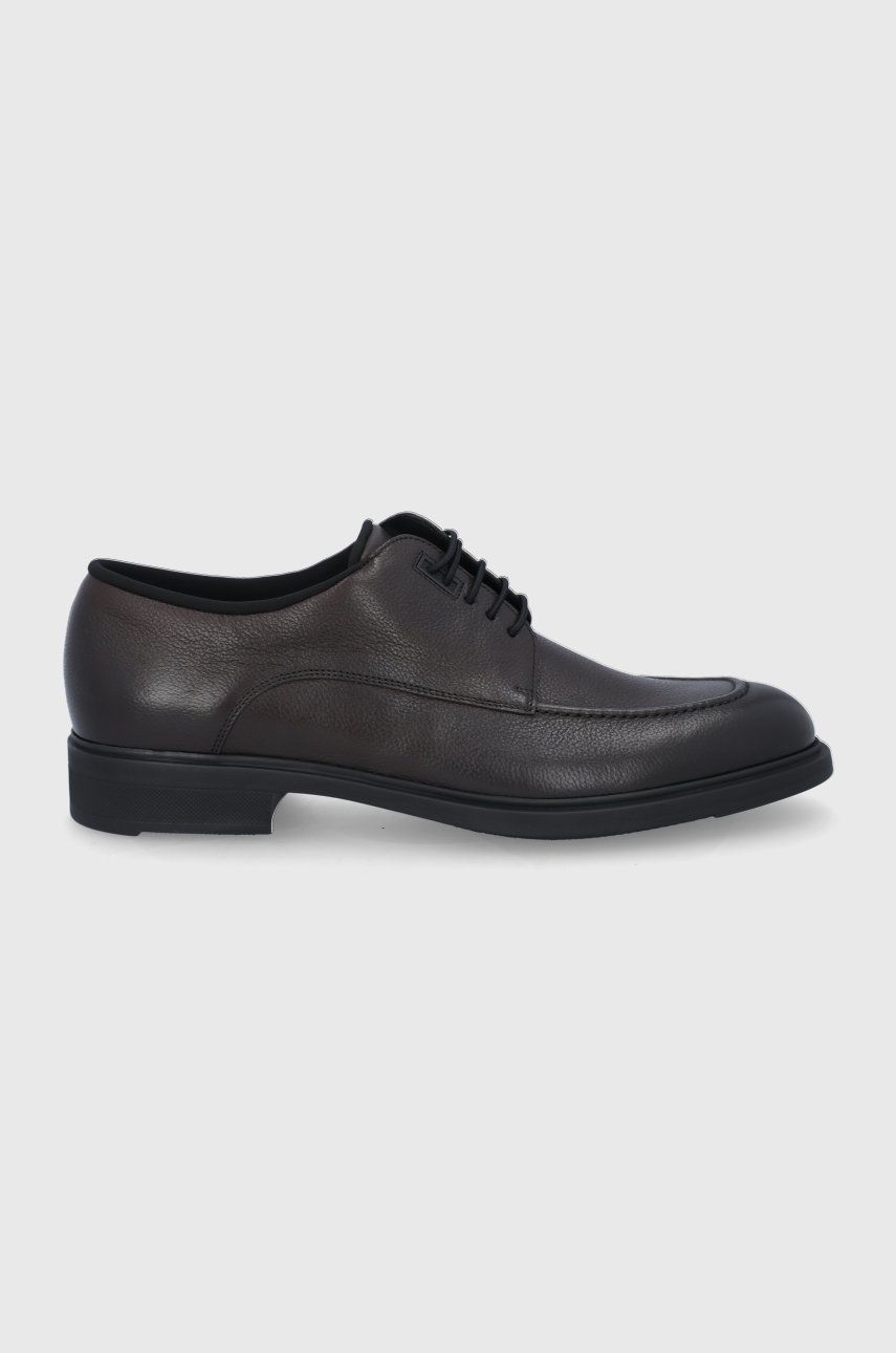 Boss Pantofi de piele bărbați, culoarea maro answear.ro imagine noua 2022