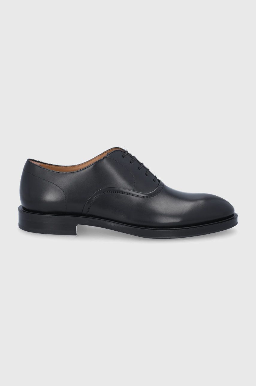 Boss Pantofi de piele bărbați, culoarea negru answear.ro