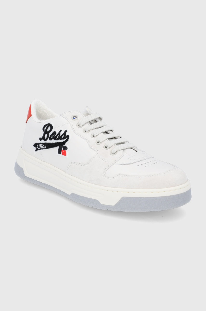 

Шкіряні черевики Boss x Russell Athletic колір білий