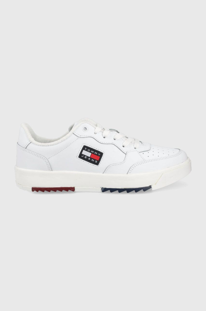 Sneakers boty Tommy Jeans bílá barva - bílá -  Svršek: Umělá hmota