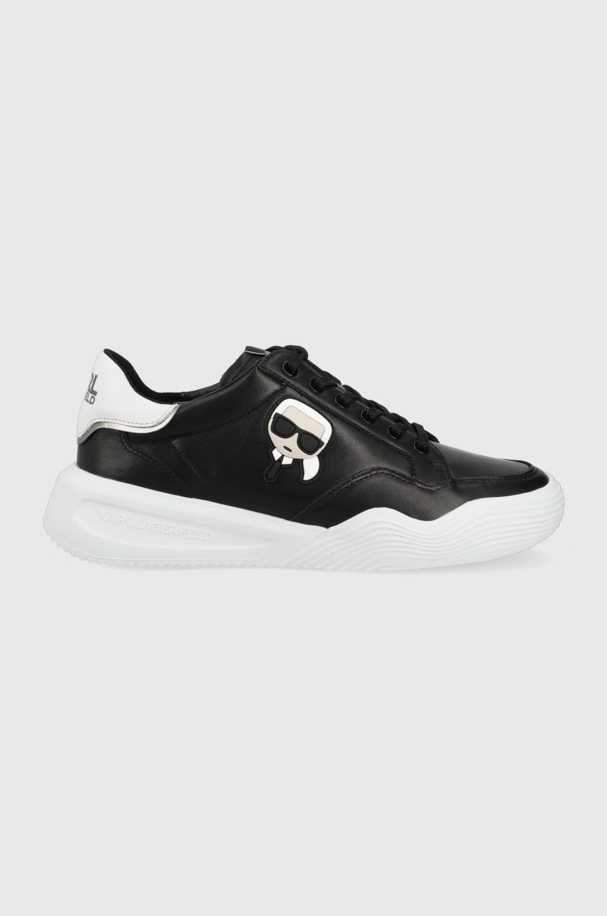 Levně Kožené boty Karl Lagerfeld Kapri Run černá barva