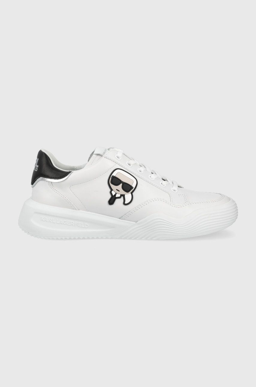Levně Kožené sneakers boty Karl Lagerfeld Kapri Run bílá barva